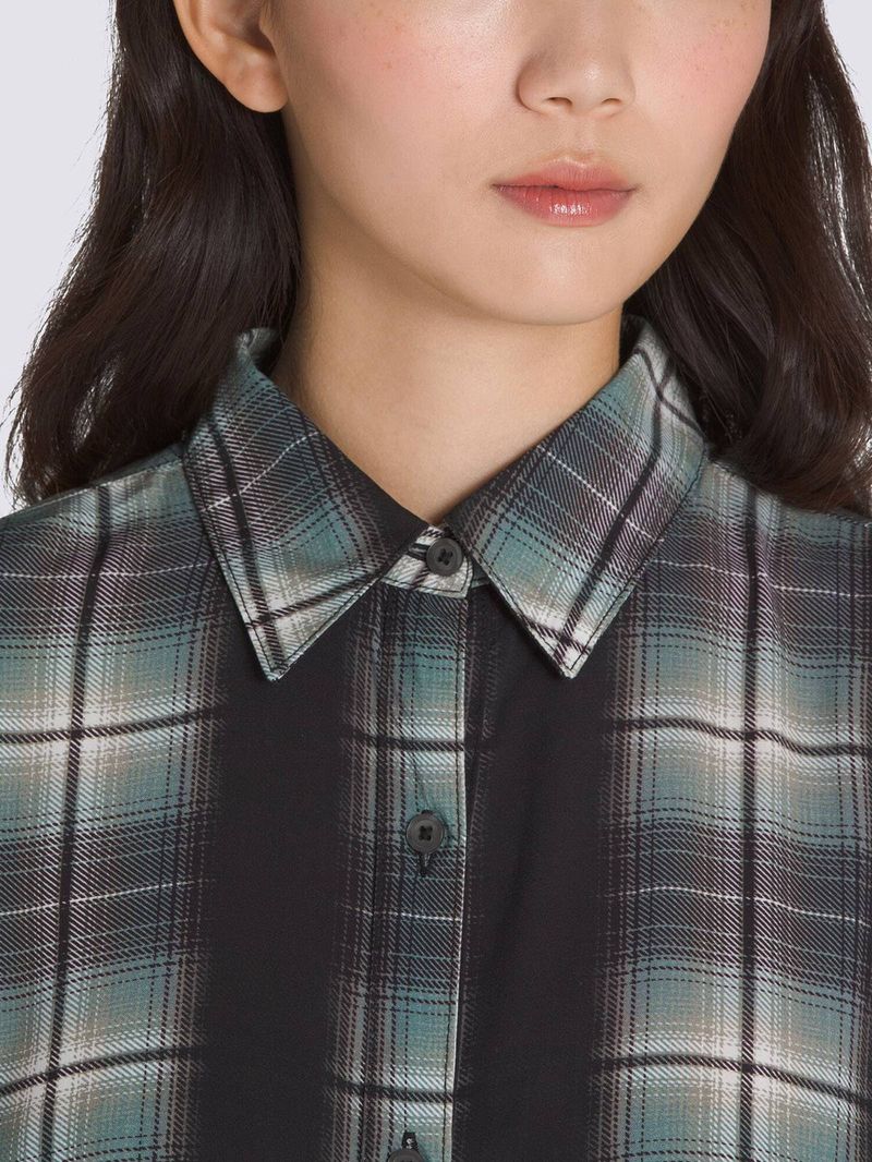 Blusa M/L Mujer Gillian Plaid Negro Vans
