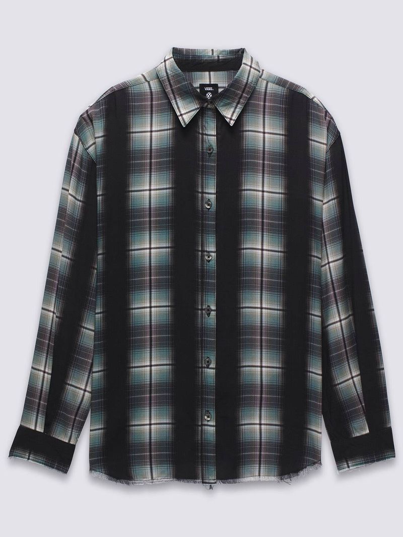 Blusa M/L Mujer Gillian Plaid Negro Vans