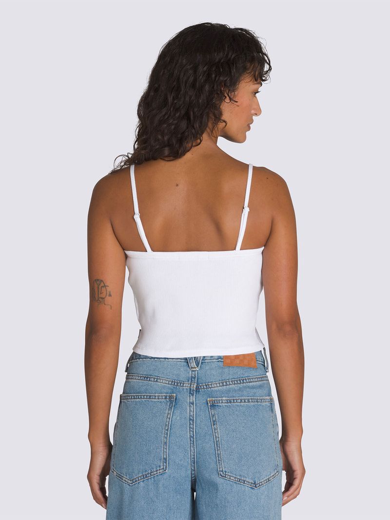 Polera M/C Mujer Drew Rib Blanco Vans