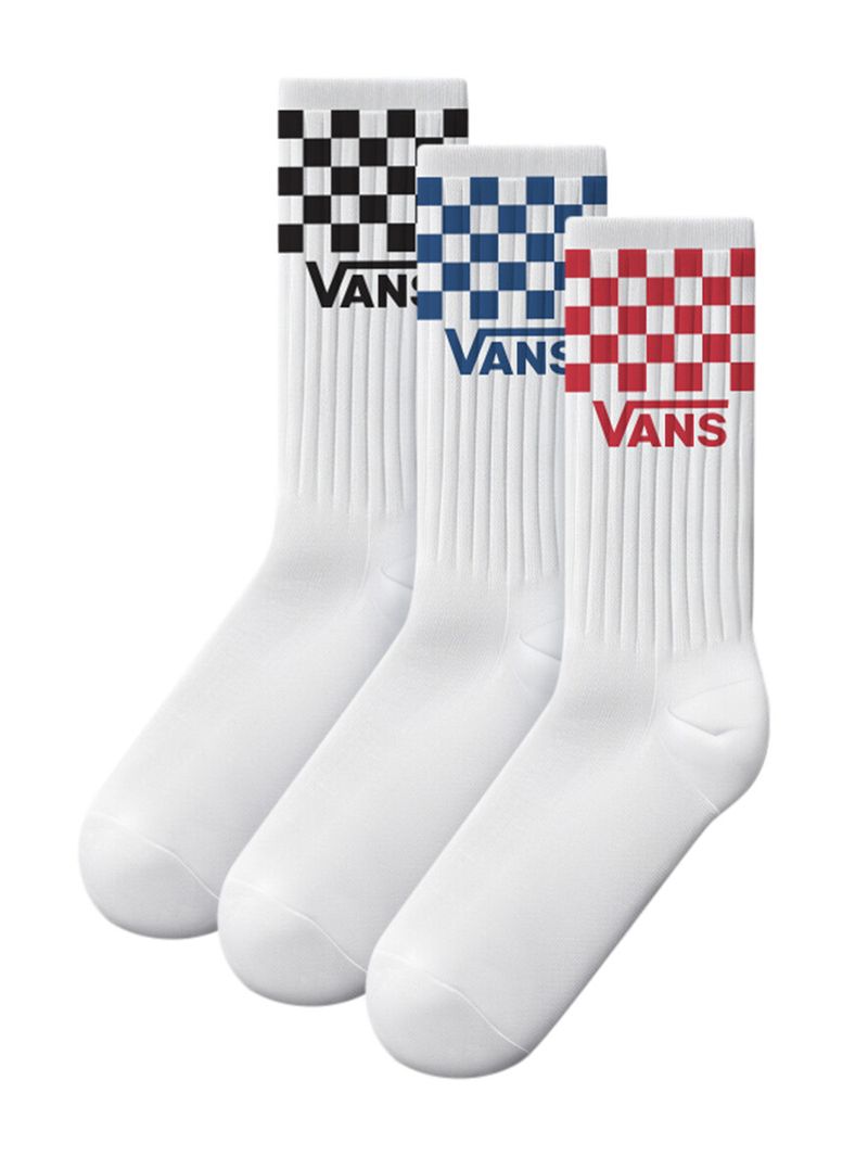 Pack Calcetín Adulto Classic Check Crew Blanco Vans