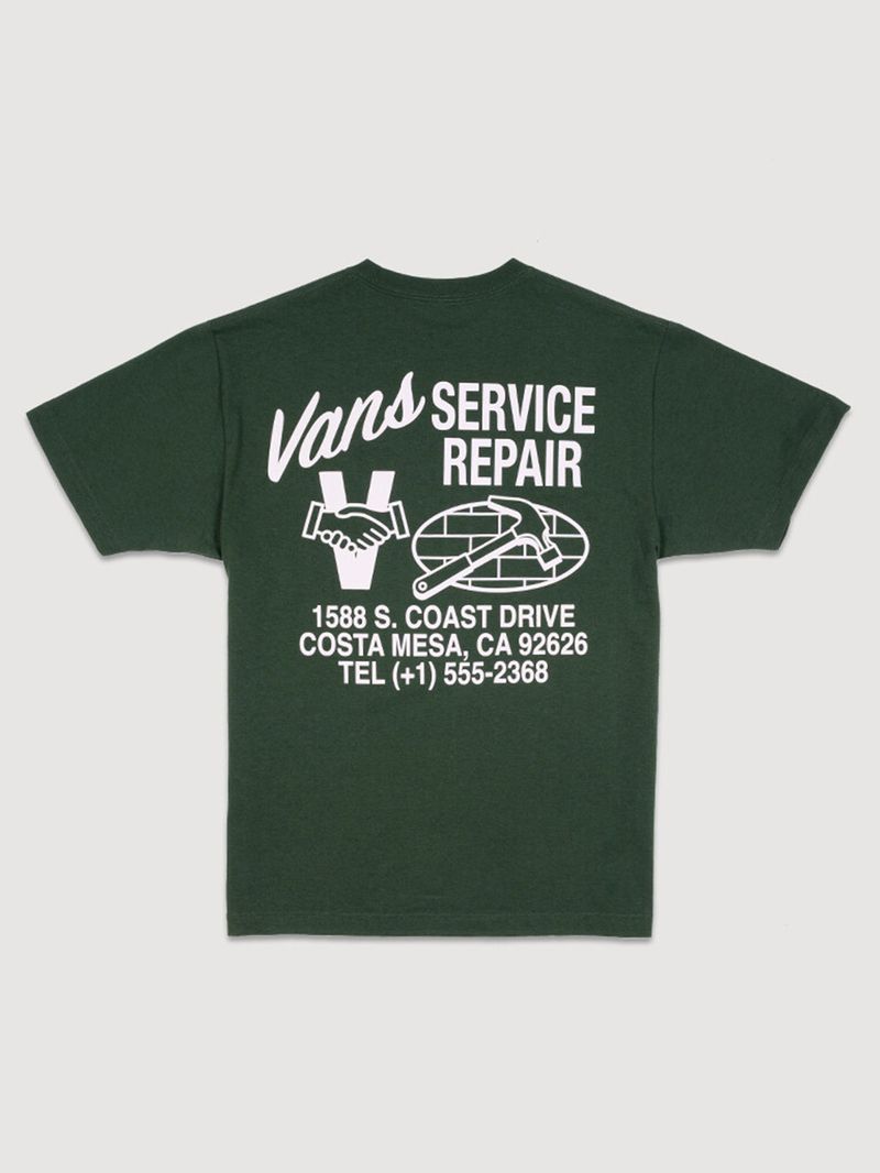 Polera M/C Hombre Service Repair Verde Vans