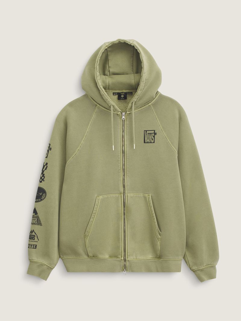 Poleron Hombre Mte Teamteam Full Zi Verde Vans