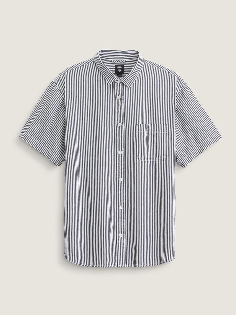 Camisa M/C Hombre Lawson Stripe Wove Gris Vans