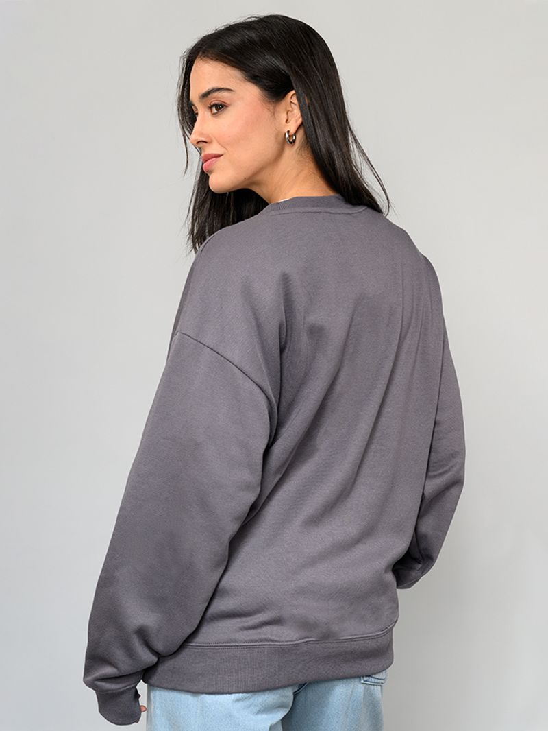 Polerón Mujer Perforate Os Crew Gris Vans
