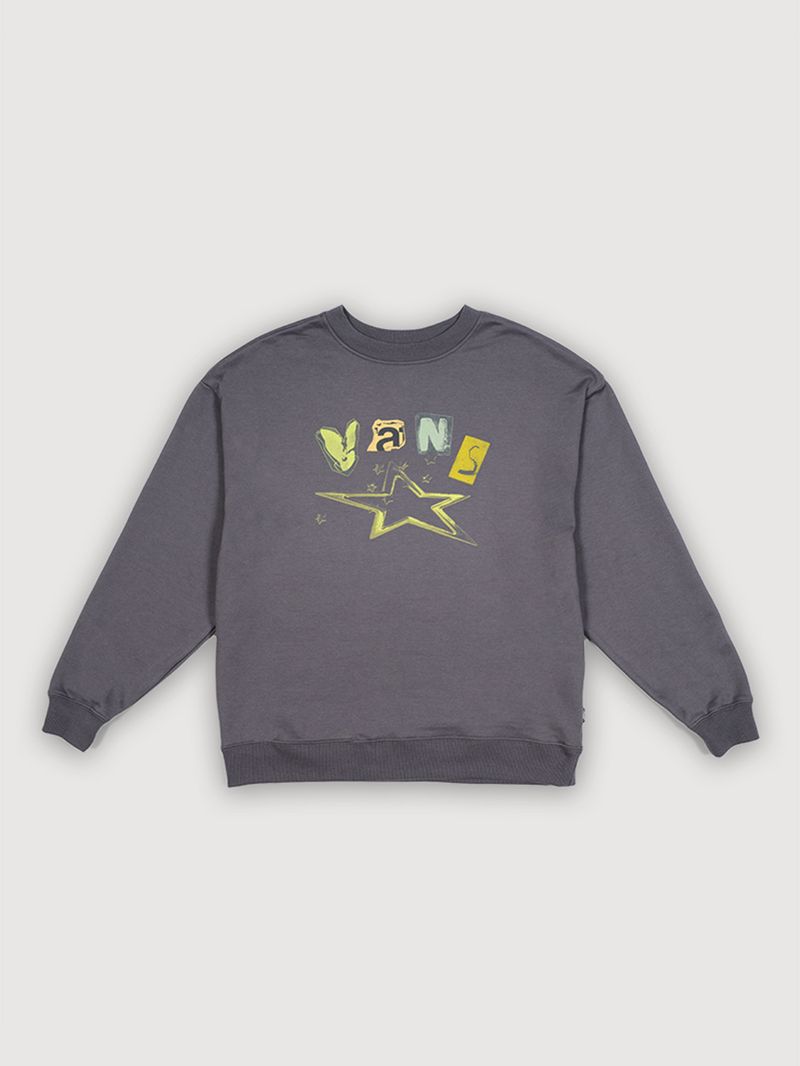 Polerón Mujer Perforate Os Crew Gris Vans