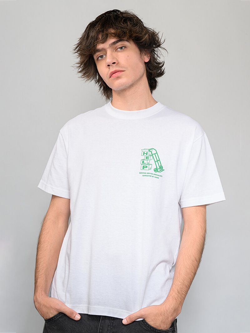 Polera M/C Hombre Moving Co Blanco Vans