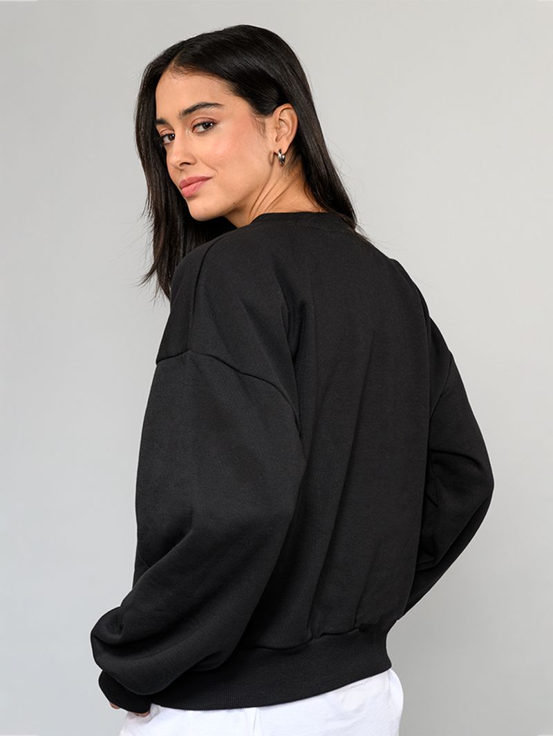 Poleron Mujer Upworn Retro Crew Negro Vans