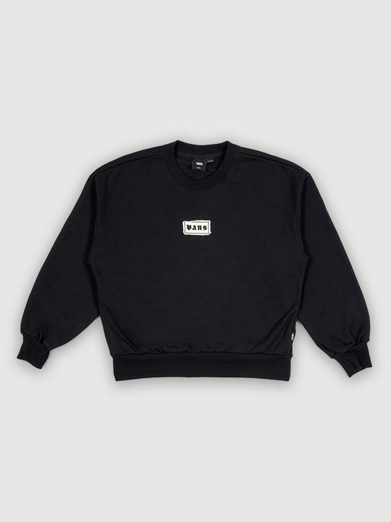 Poleron Mujer Upworn Retro Crew Negro Vans