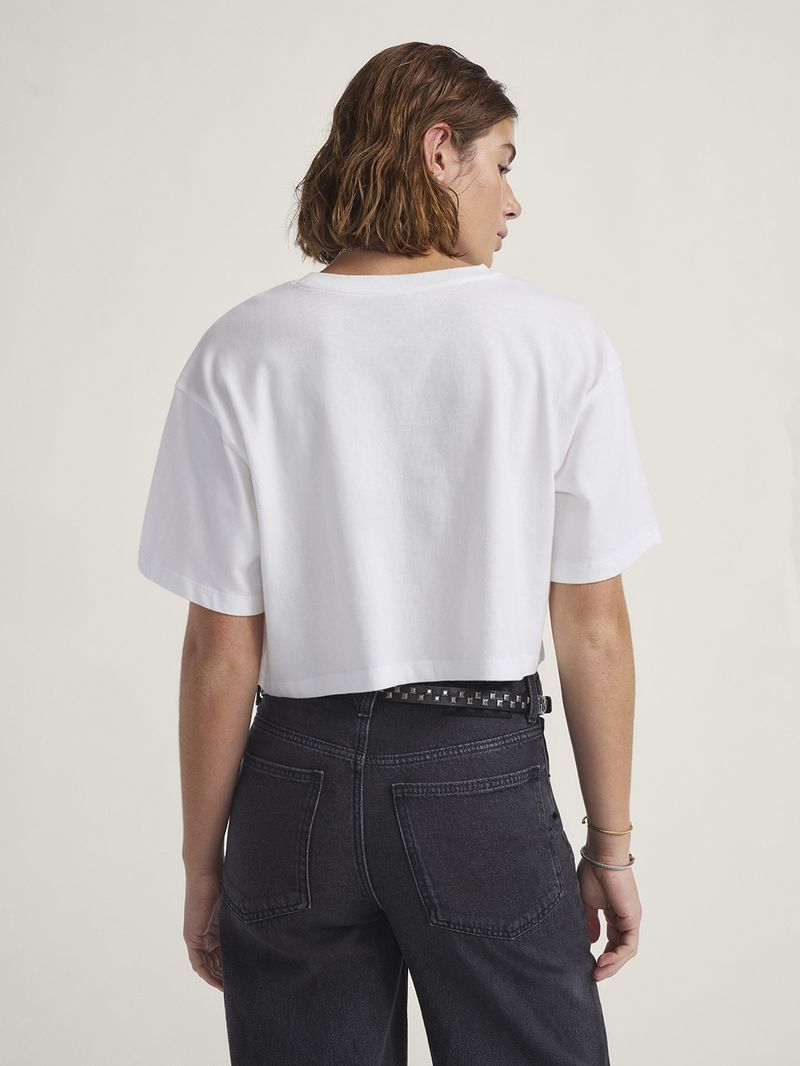 Polera M/C Mujer Rhythm Relaxed Crop Blanco Vans