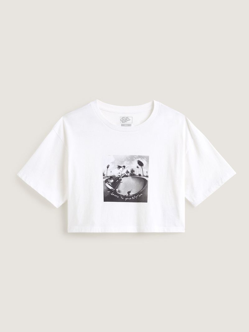 Polera M/C Mujer Rhythm Relaxed Crop Blanco Vans