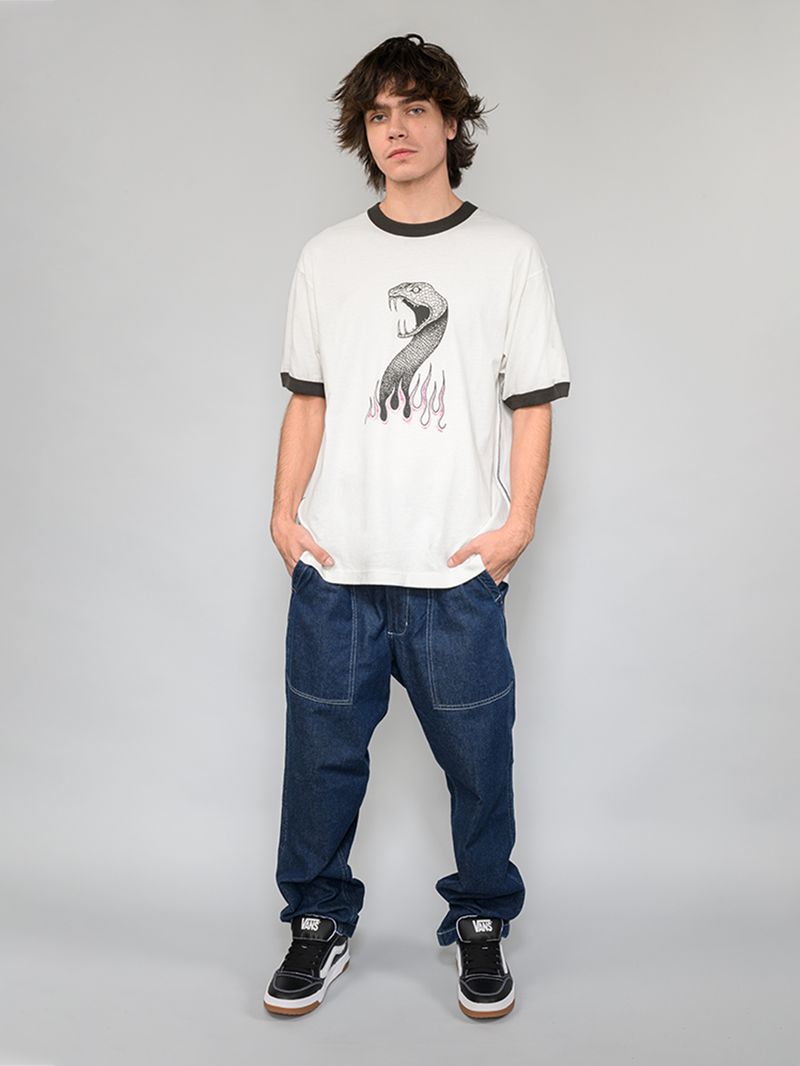 Polera M/C Hombre Skate Mike G Snake Blanco Vans