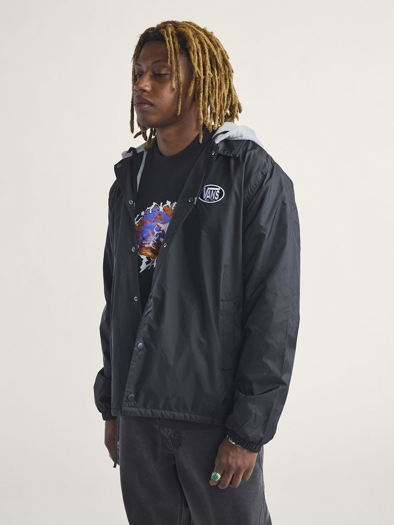 Chaqueta Hombre Riley Hooded Coaches Negro Vans