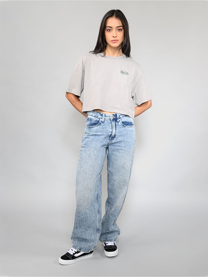 Polera M/C Mujer Era Script Relaxed Gris Vans