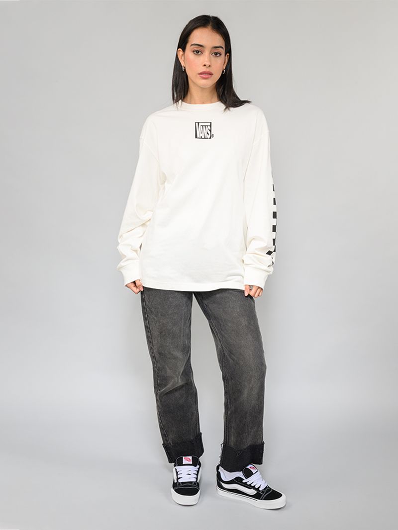 Polera M/L Hombre Mte Teamteam Blanco Vans