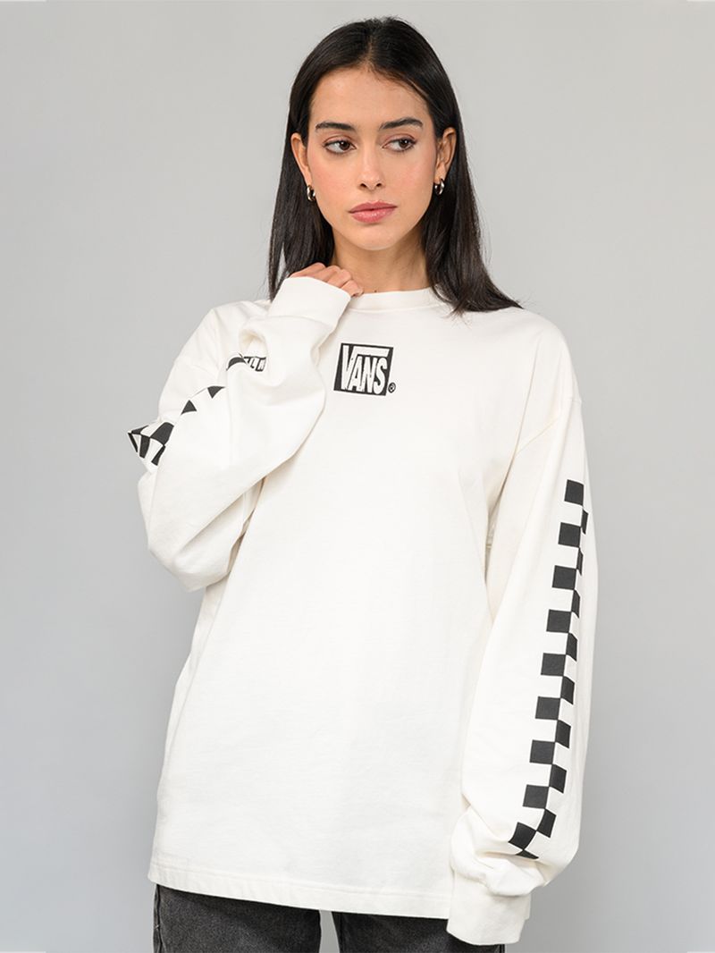 Polera M/L Hombre Mte Teamteam Blanco Vans