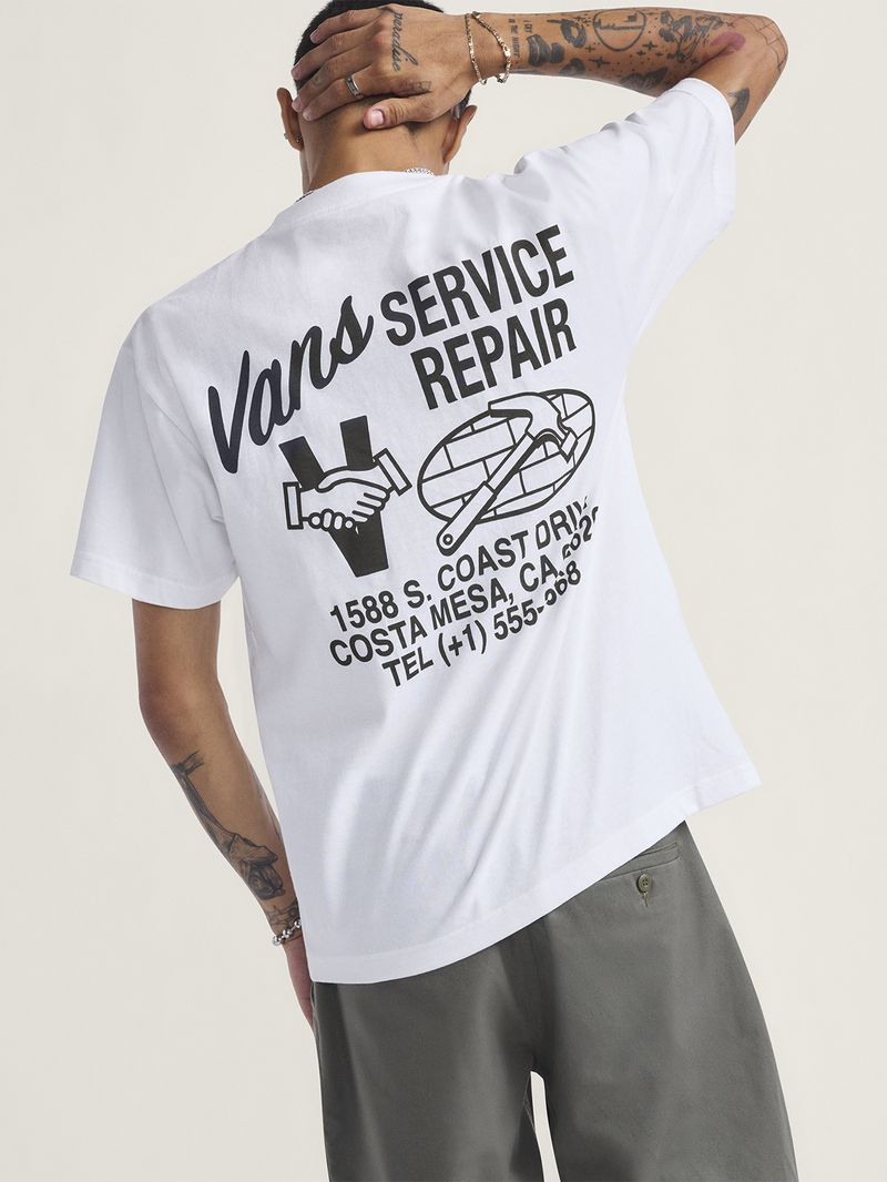 Polera M/C Hombre Service Repair Blanco Vans