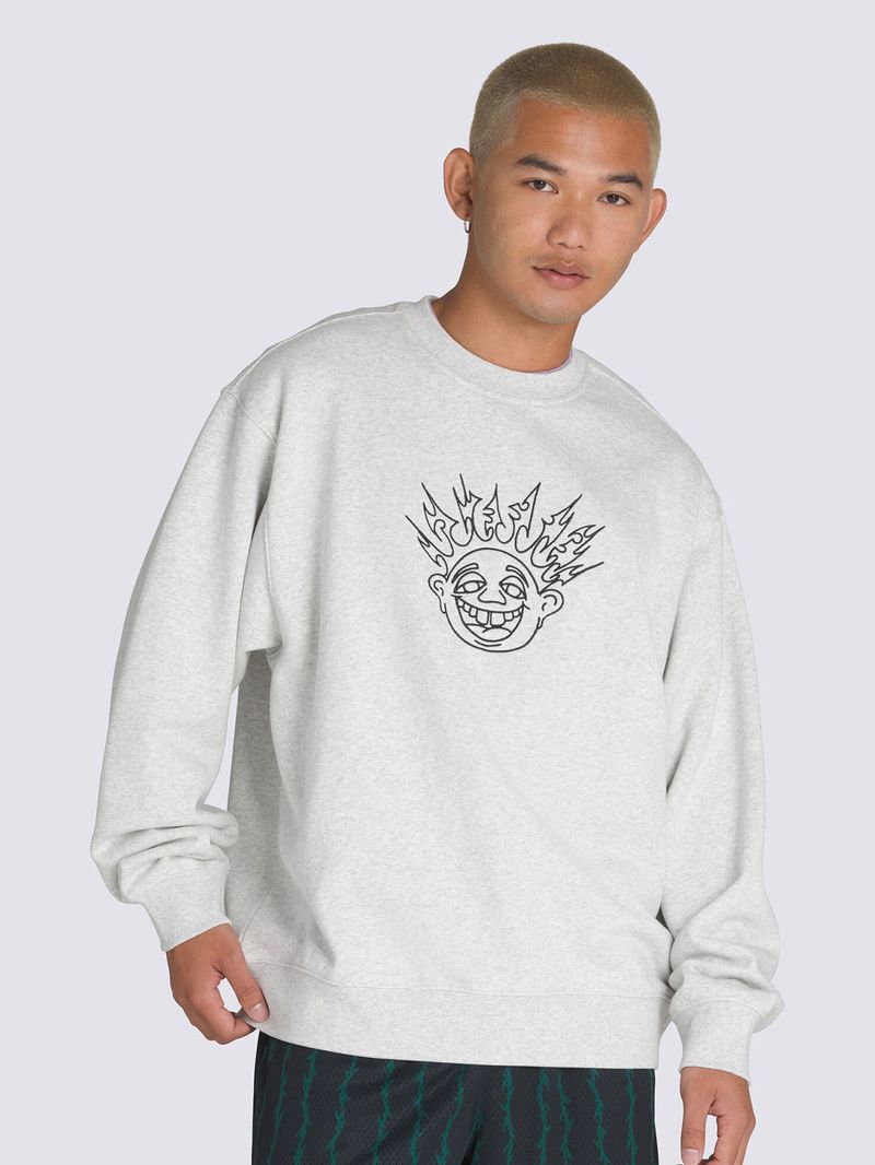 Polerón Hombre Skate Smile Gris Vans