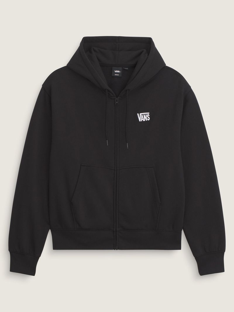 Poleron Hombre Stretch Logo Full Zi Negro Vans