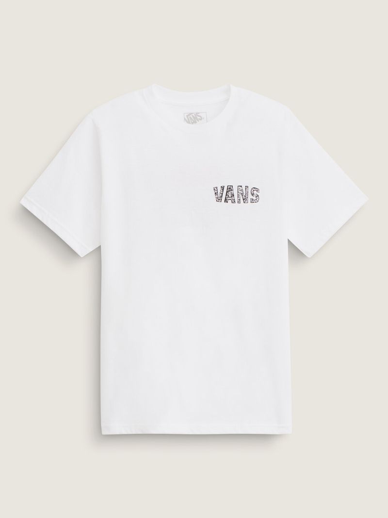 Polera M/C Nino Racing Flames Blanco Vans