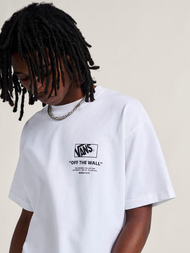 Polera M/C Hombre Stacked Hi Tee Blanco Vans