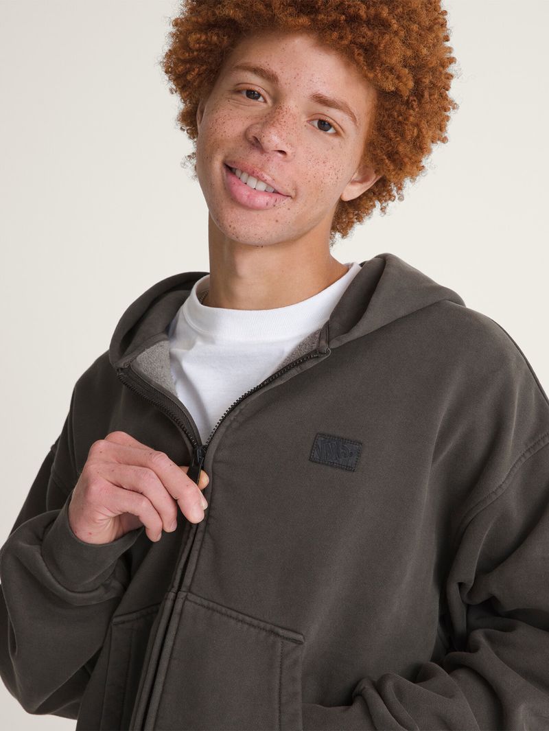 Poleron Hombre Full Zip Hoodie Negro Vans