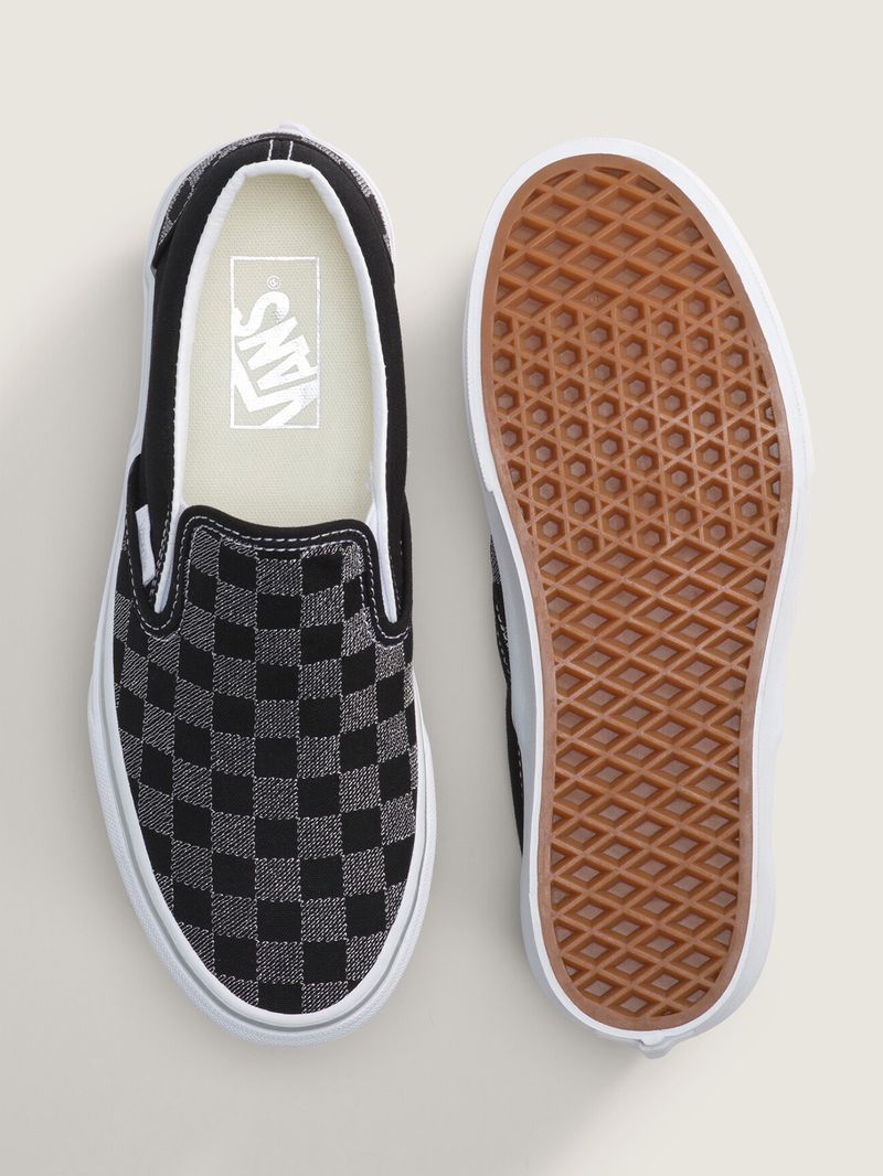 Zapatilla Mujer Slip On Platform Checker Negro Vans