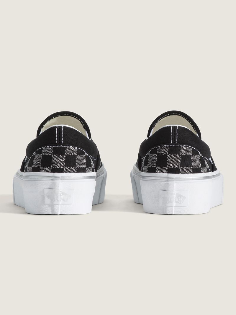 Zapatilla Mujer Slip On Platform Checker Negro Vans