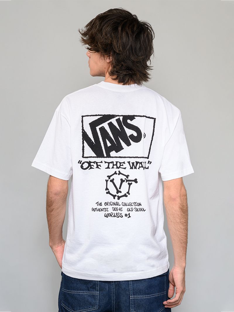 Polera M/C Hombre Circle Bones Blanco Vans