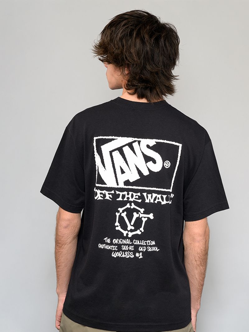 Polera M/C Hombre Circle Bones Negro Vans