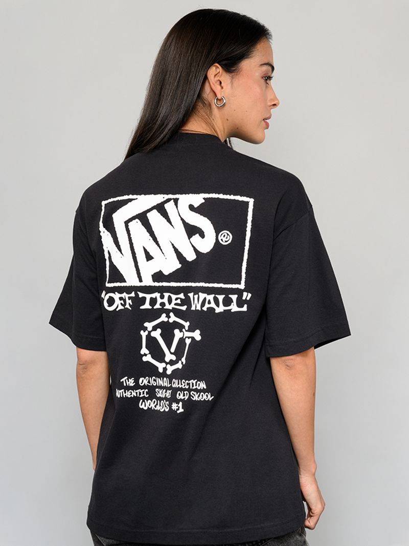 Polera M/C Hombre Circle Bones Negro Vans