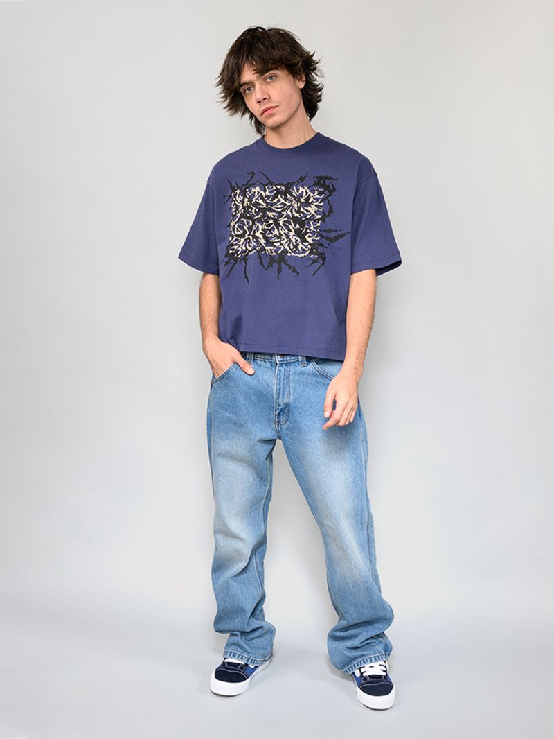 Polera M/C Hombre Skate Blurred Camo Azul Vans