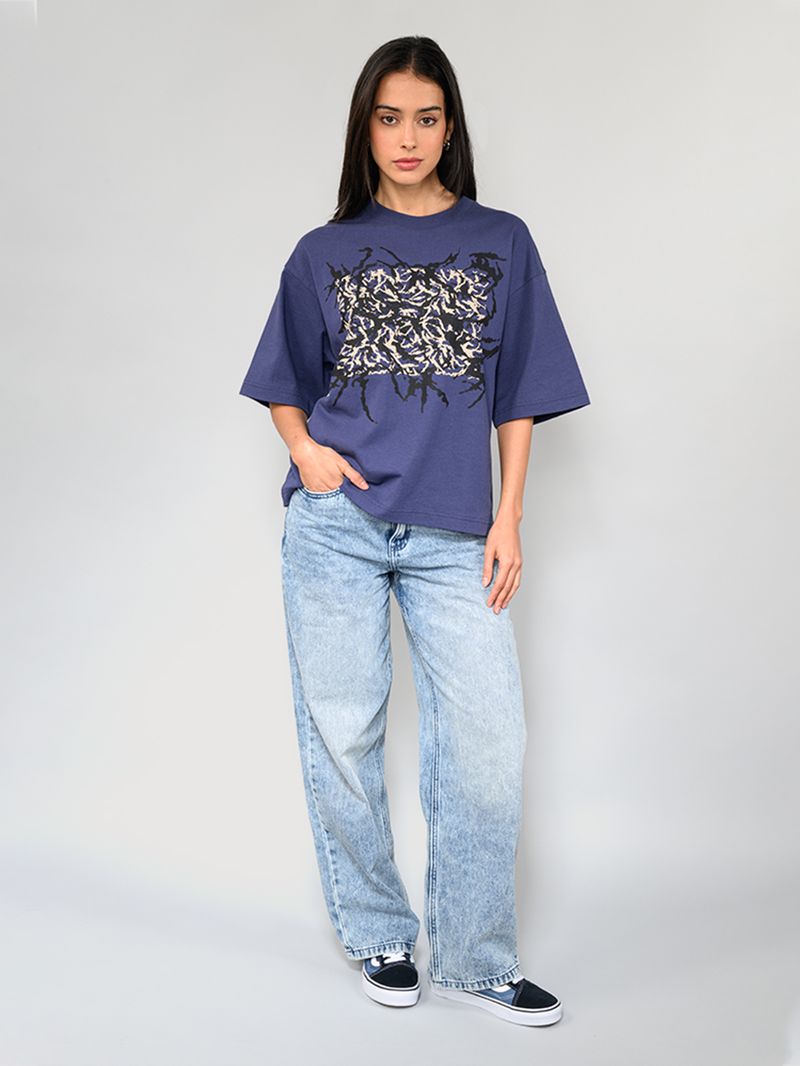 Polera M/C Hombre Skate Blurred Camo Azul Vans