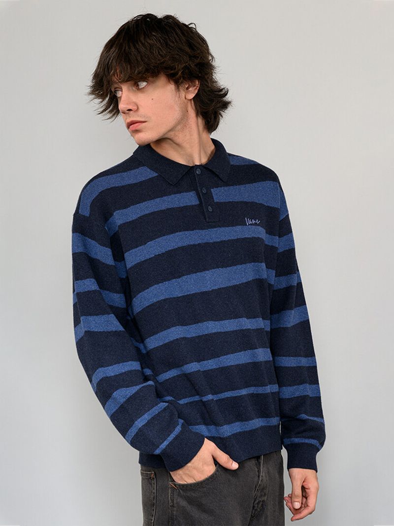 Sweater Hombre Davis Stripe Negro Vans