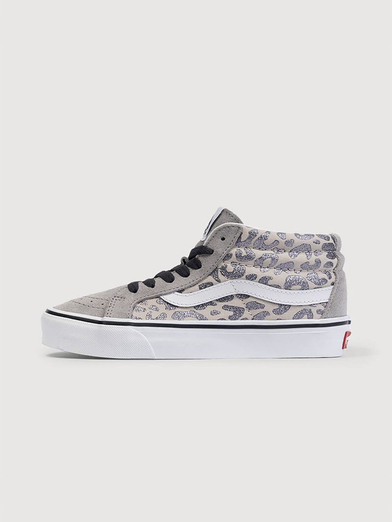 Zapatilla Junior (8 a 14 años) Sk8-Mid Gris Vans