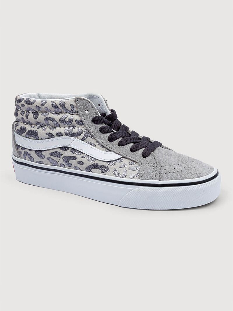 Zapatilla Junior (8 a 14 años) Sk8-Mid Gris Vans
