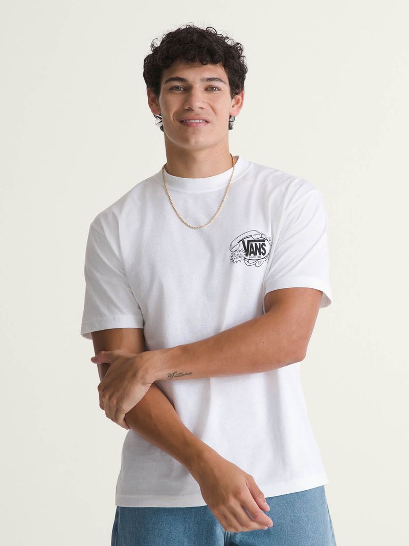 Polera M/C Hombre Hot Lines Tee Blanco Vans