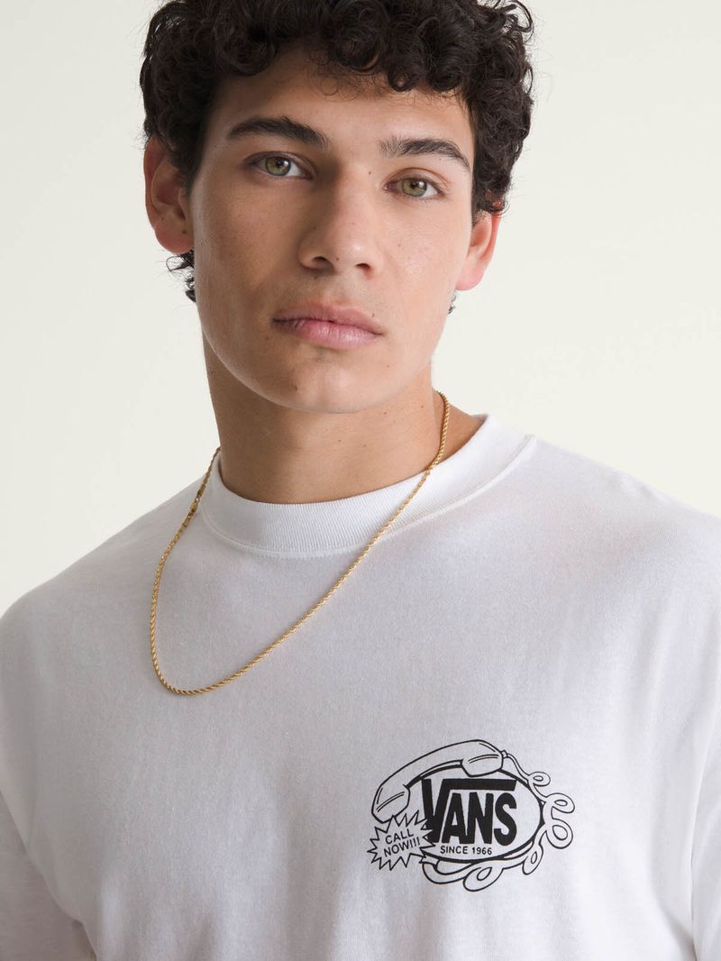Polera M/C Hombre Hot Lines Tee Blanco Vans