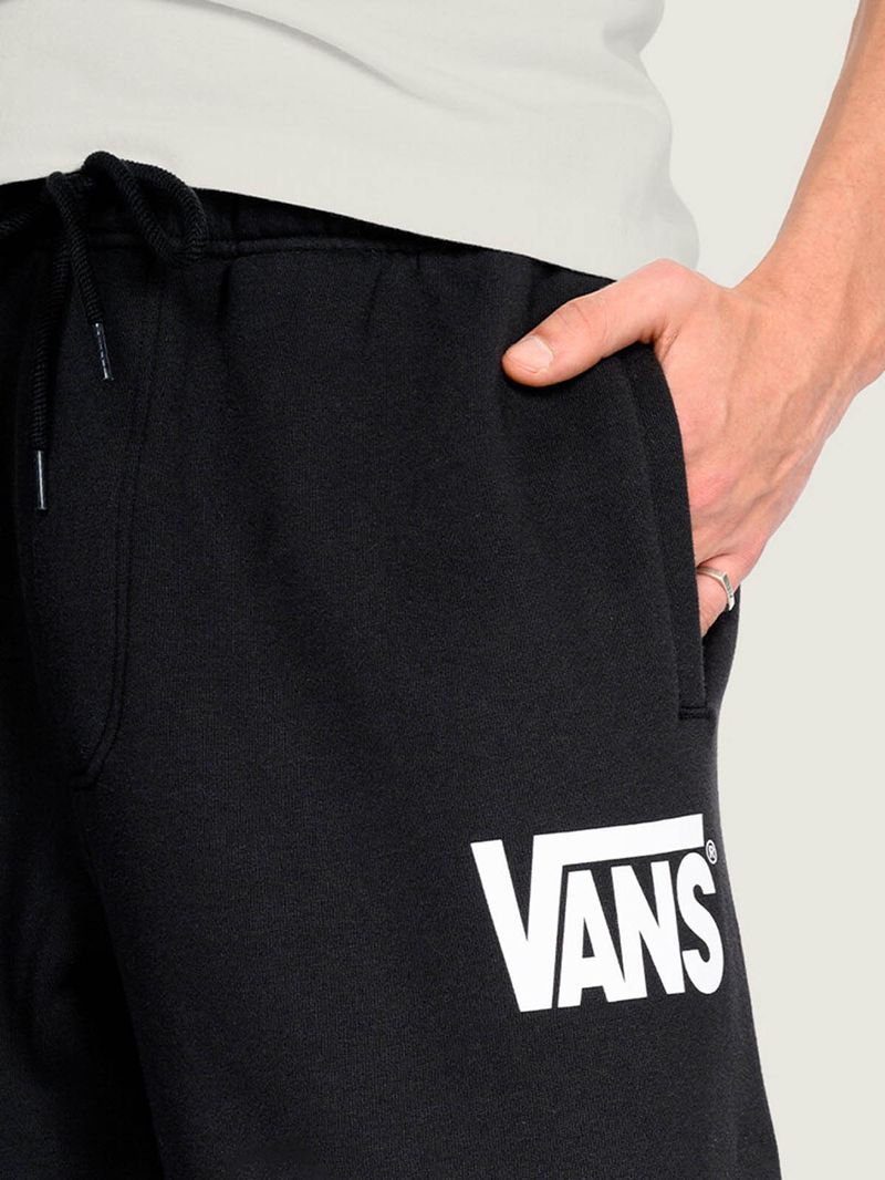 Pantalon Buzo Hombre Stretch Logo Fleece Negro Vans