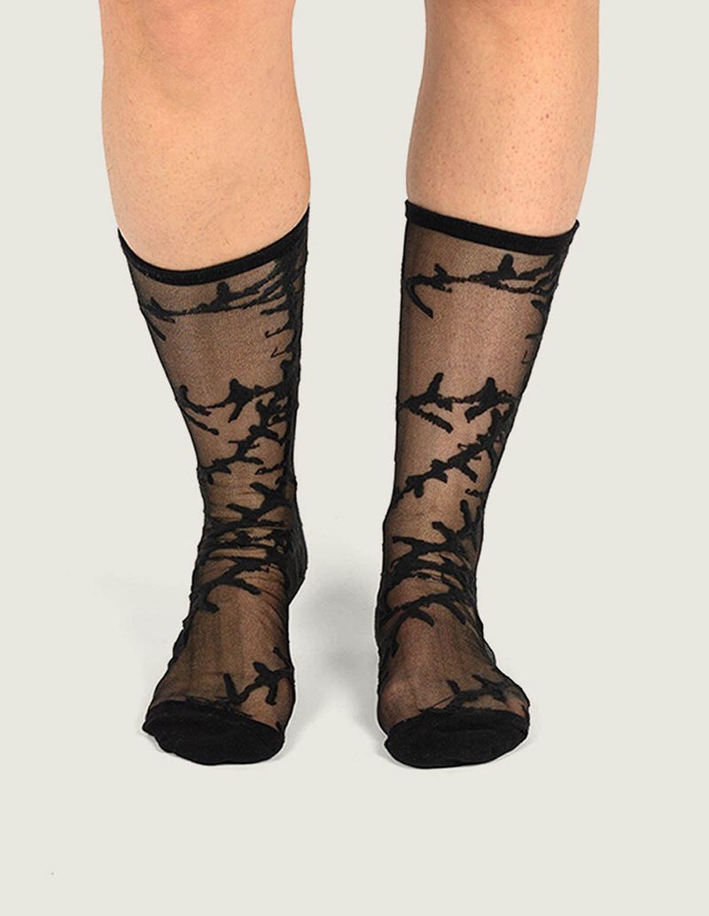 Calcetin Adulto Hazy Sheer Crew Negro Vans