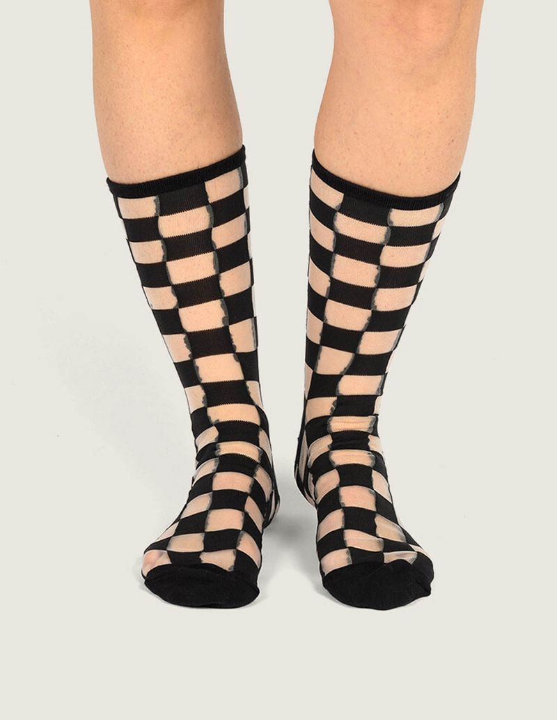 Calcetin Adulto Hazy Sheer Crew Negro Vans