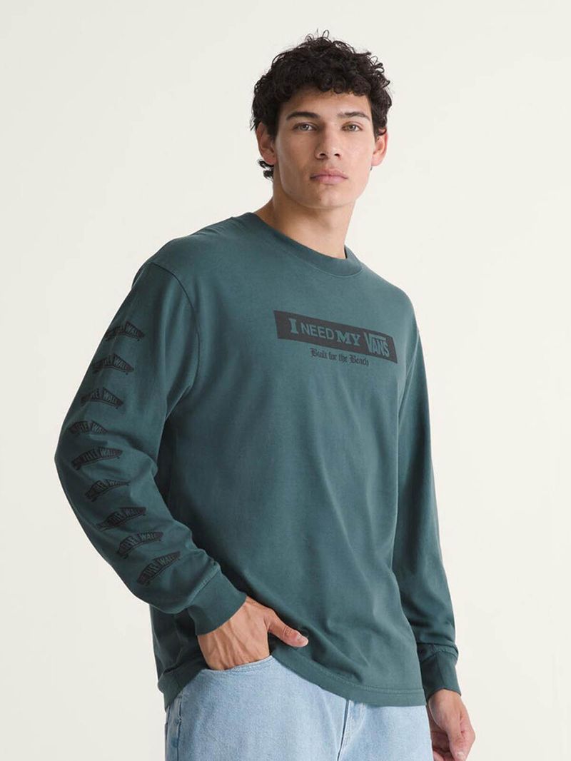 Polera M/L Hombre I Need My Ls Tee Gris Vans