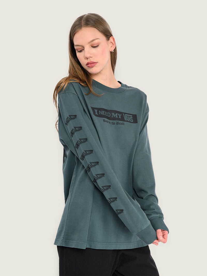 Polera M/L Hombre I Need My Ls Tee Gris Vans