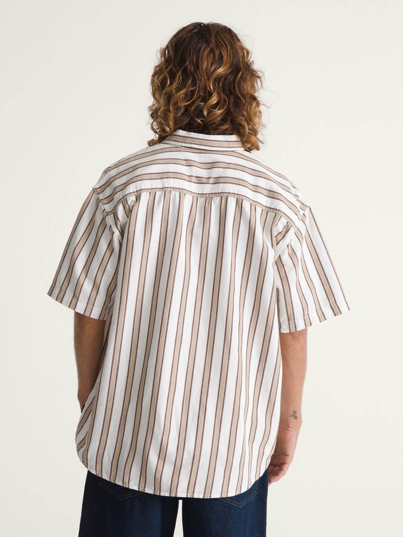 Camisa M/C Hombre Lawson Stripe Shi Blanco Vans