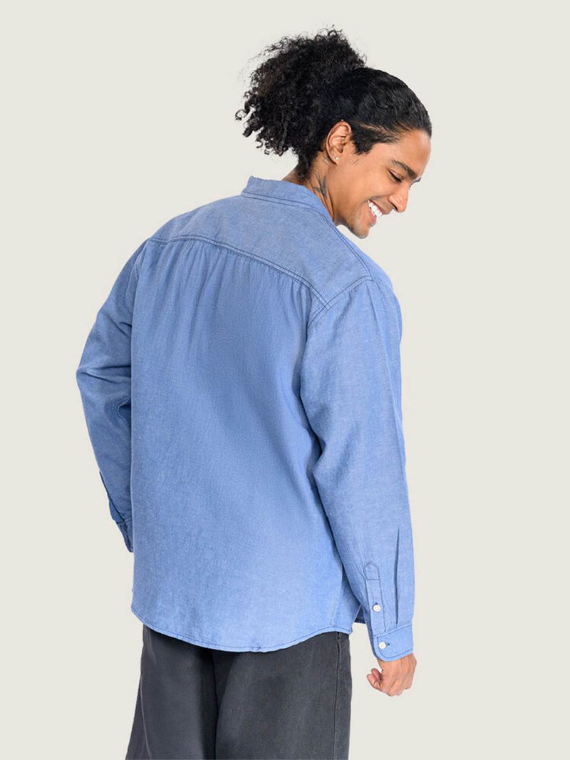 Camisa M/L Hombre Lawson Solid Oxford Azul Vans