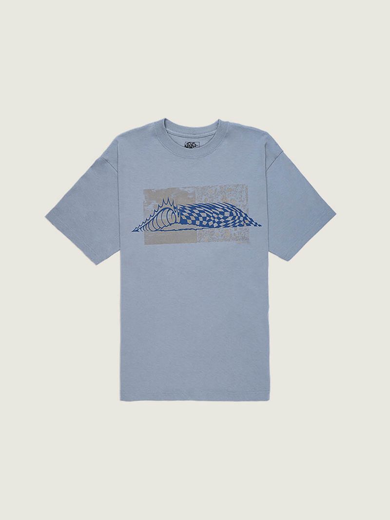 Polera M/C Hombre Wave Check Tee Gris Vans