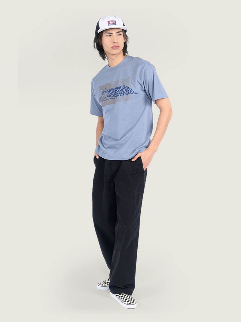 Polera M/C Hombre Wave Check Tee Gris Vans