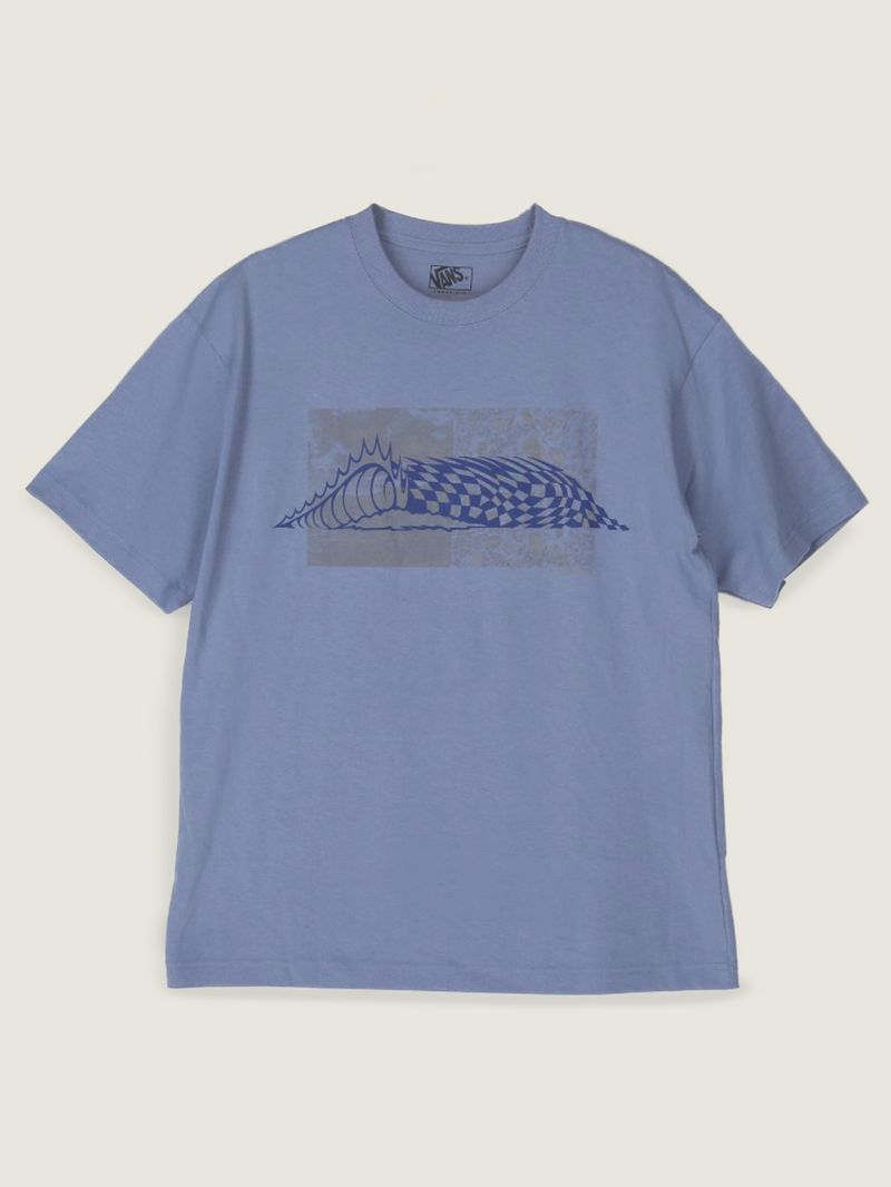 Polera M/C Hombre Wave Check Tee Gris Vans
