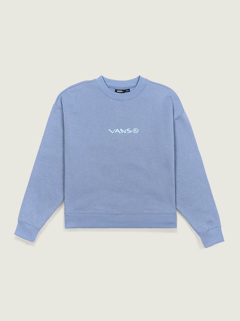 Poleron Nina Original Vee Os Crew Gris Vans