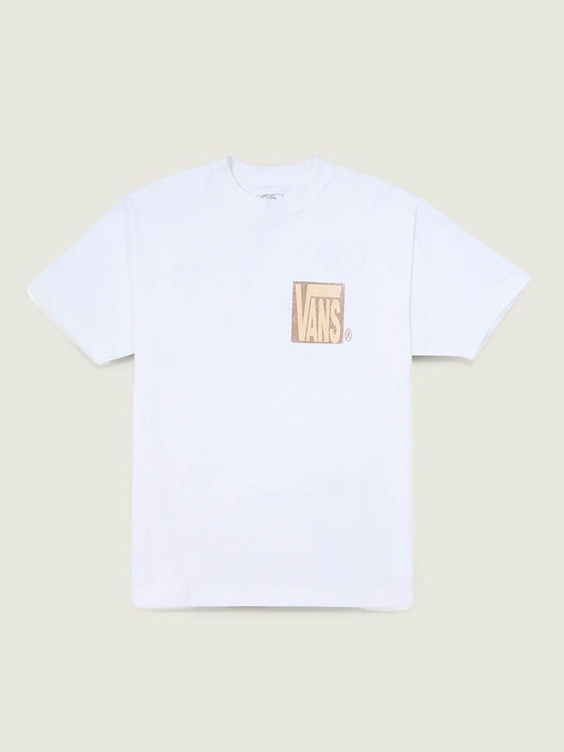 Polera M/C Hombre Stretch Stack Crackl Blanco Vans