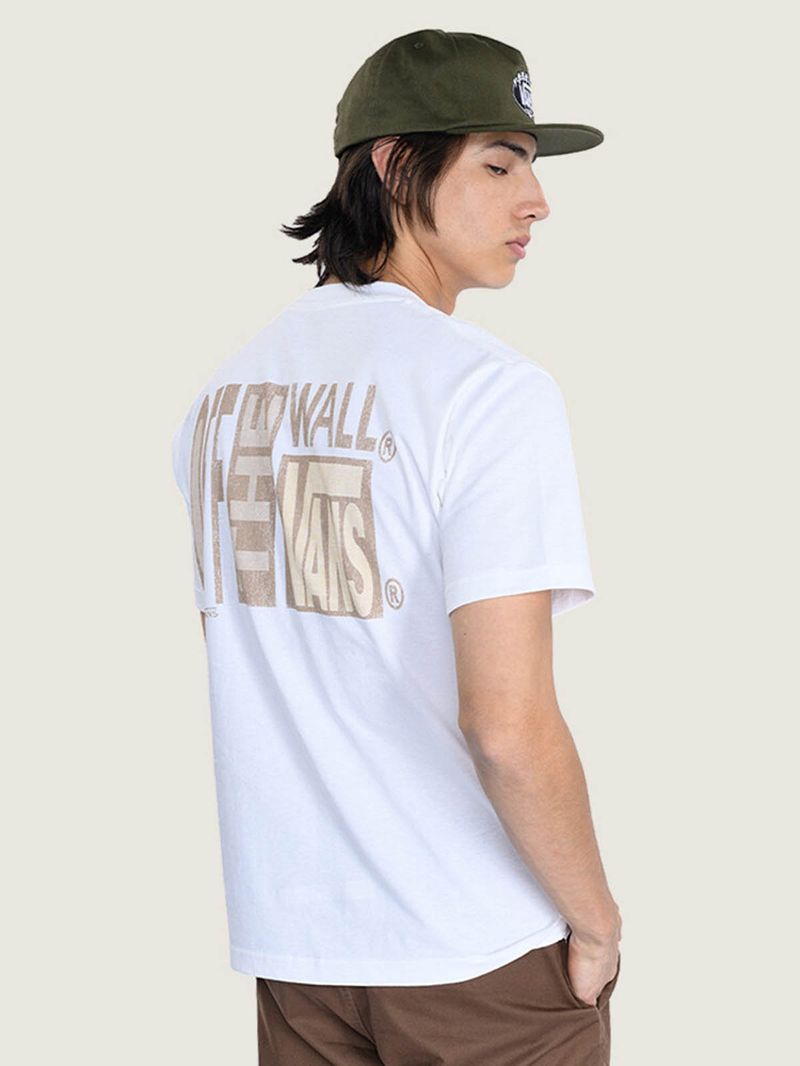 Polera M/C Hombre Stretch Stack Crackl Blanco Vans